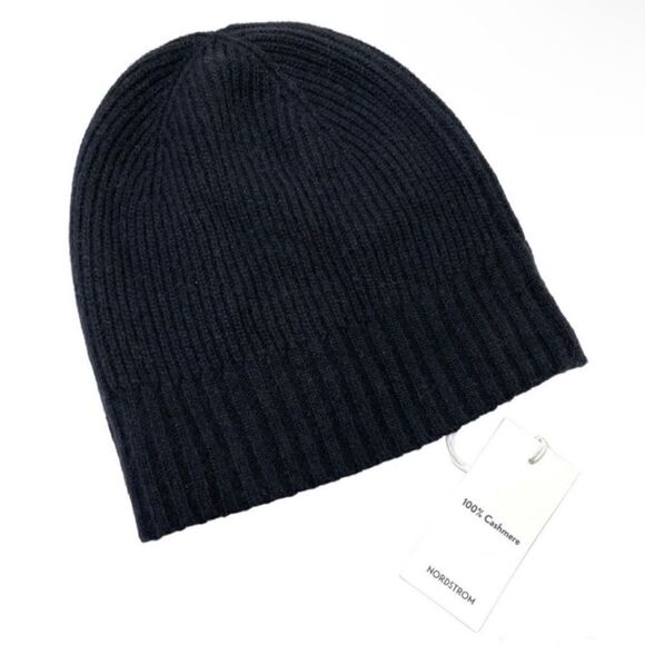 NORDSTROM 100% Cashmere NWT Black Knit
Beanie Hat - Picture 1 of 8